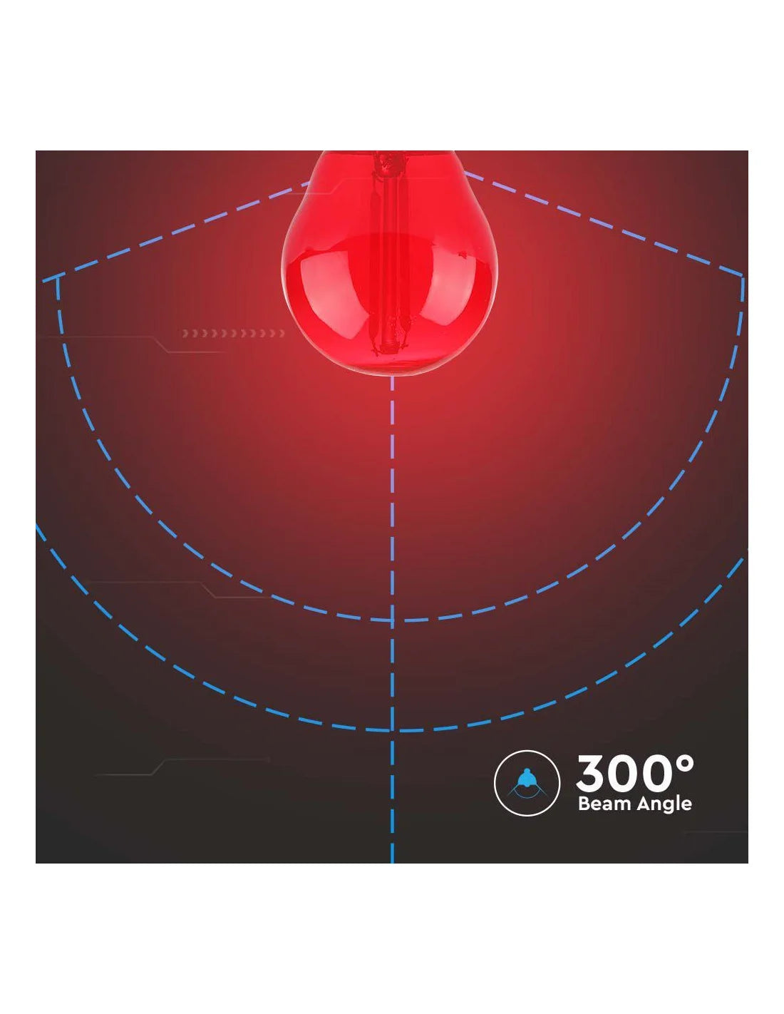 LED Крушка 2 W Filament E 27 G 45 Червена