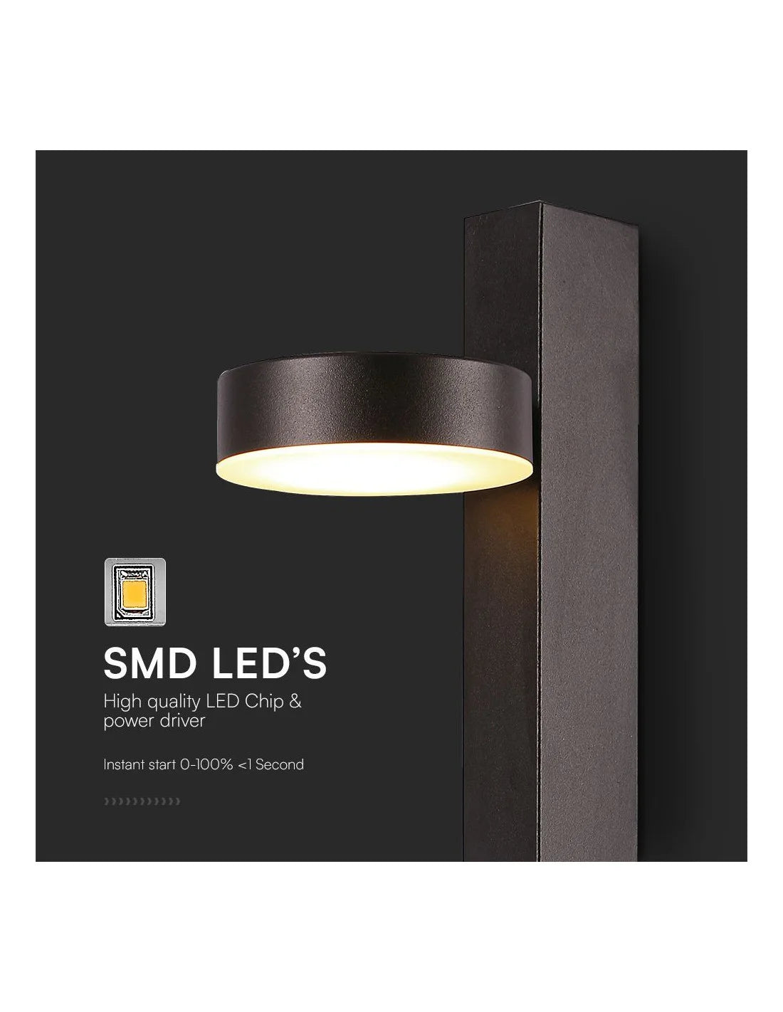 8 W LED Аплик с USB 3000 K Черно Тяло