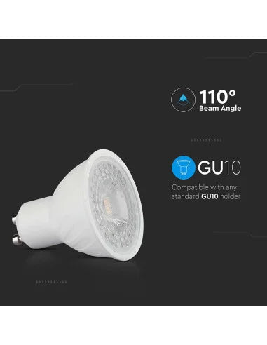 LED Крушка 6 W GU 10 SMD Пластик 110° 6400 K