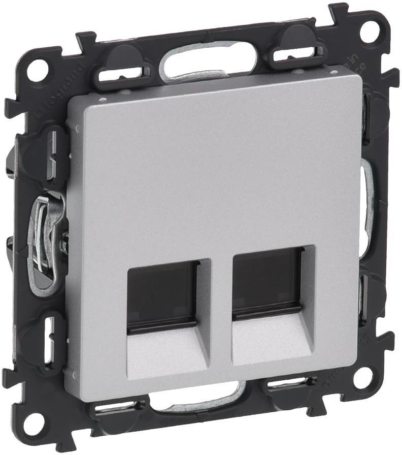 Розетка 2xRJ45 cat.6 UTP цвят алуминий Valena Life Legrand