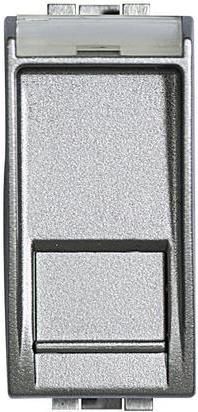 Розетка RJ45 cat.5e UTP конектор toolless IDC 1 мод. цвят Алуминий LL Bticino