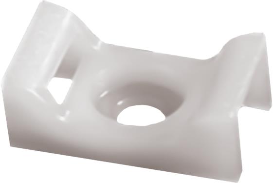 Основа PMP - 10 - 5 за кабелна връзка 9 мм 26.5 х 16мм бяла за винт с диаметър 5.3 мм / 100 бр / Elektro-Plast