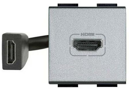 Розетка HDMI с кабел 15см 2 мод. цвят Алуминий LL Bticino