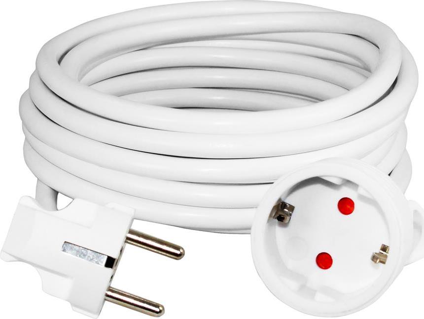 Удължител 8 метра кабел H05VV-F 3 G 1.5мм2 бял Commel