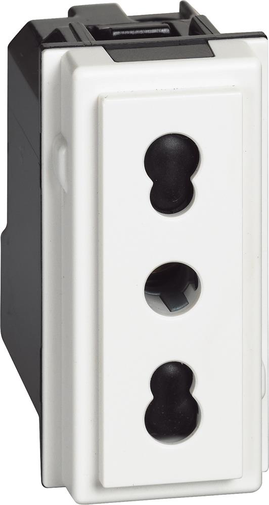 Контакт ИТАЛИАНСКИ стандарт 2P+Е 1 мод. 16A детска защита цвят Бял Living Now Bticino