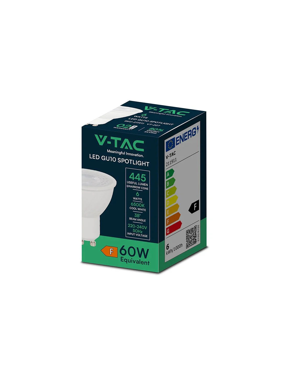 LED Крушка 6 W GU 10 SMD Пластик 38° 6400 K