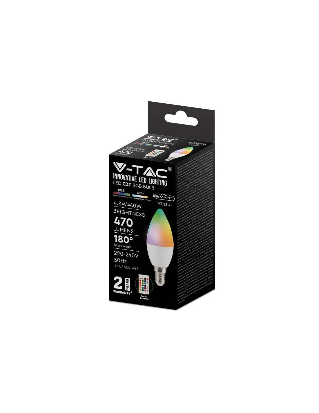 LED Крушка Кендъл 4.8 W E 14 Дистанционно RGB + 4000 K Димираща