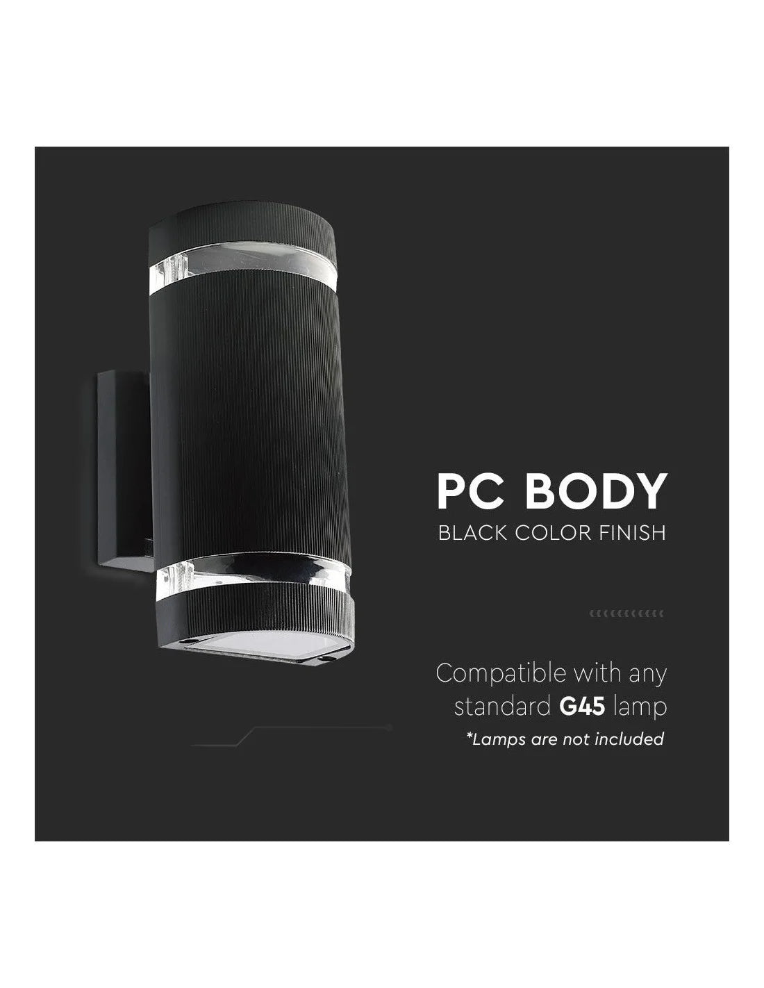 LED Стенна Лампа Черна Кръг IP 44