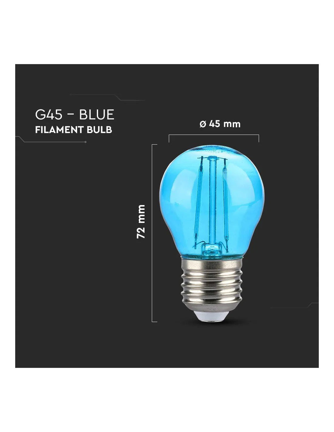 LED Крушка 2 W Filament E 27 G 45 Синя