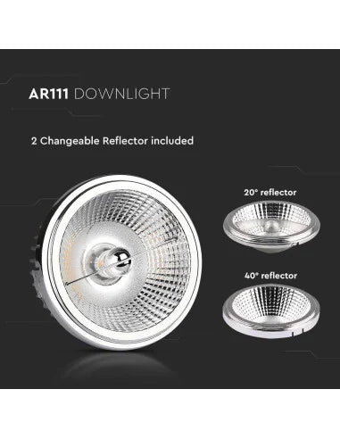 LED Крушка AR111 20 W Регулиращ Рефлектор 40 ` D / 20 `D 6400 K Silver