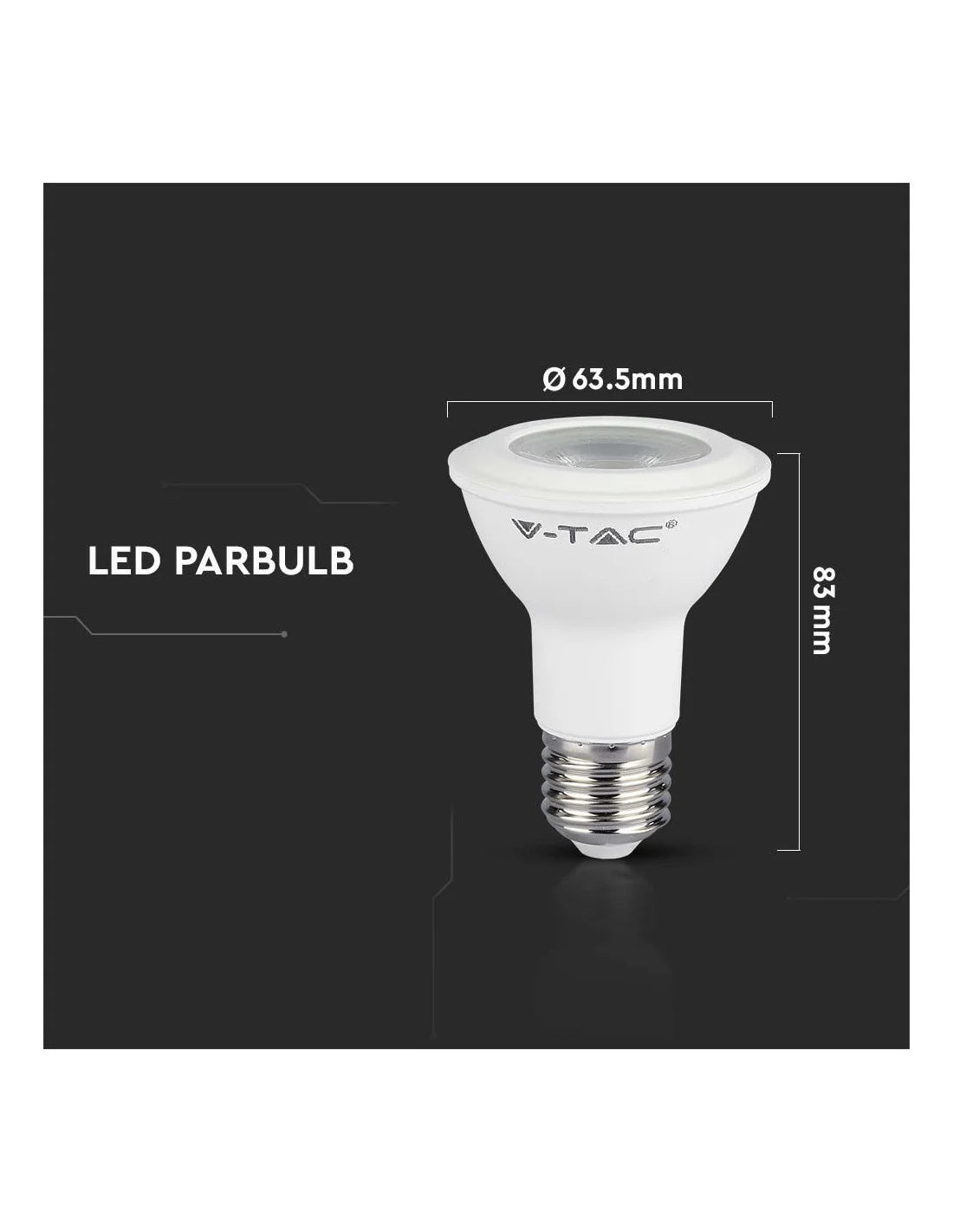 LED Крушка SAMSUNG ЧИП 5.8 W E 27 PAR20 3000 K