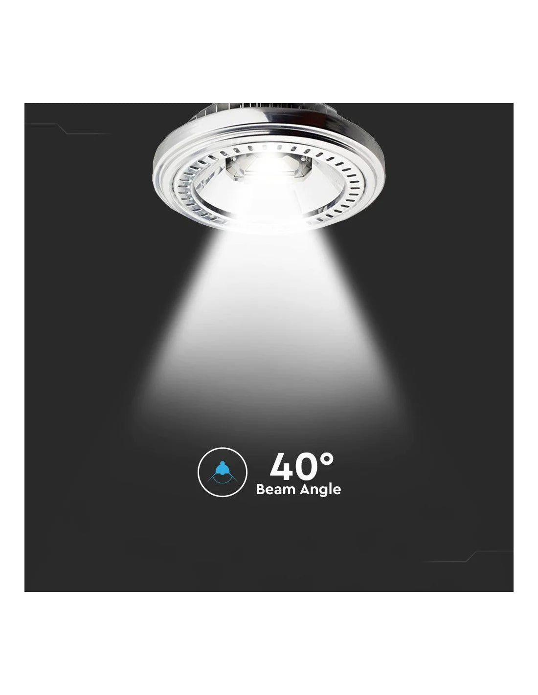 LED Крушка AR111 13.5 W 12 V 40 Градуса G 53 Чип 4000 K