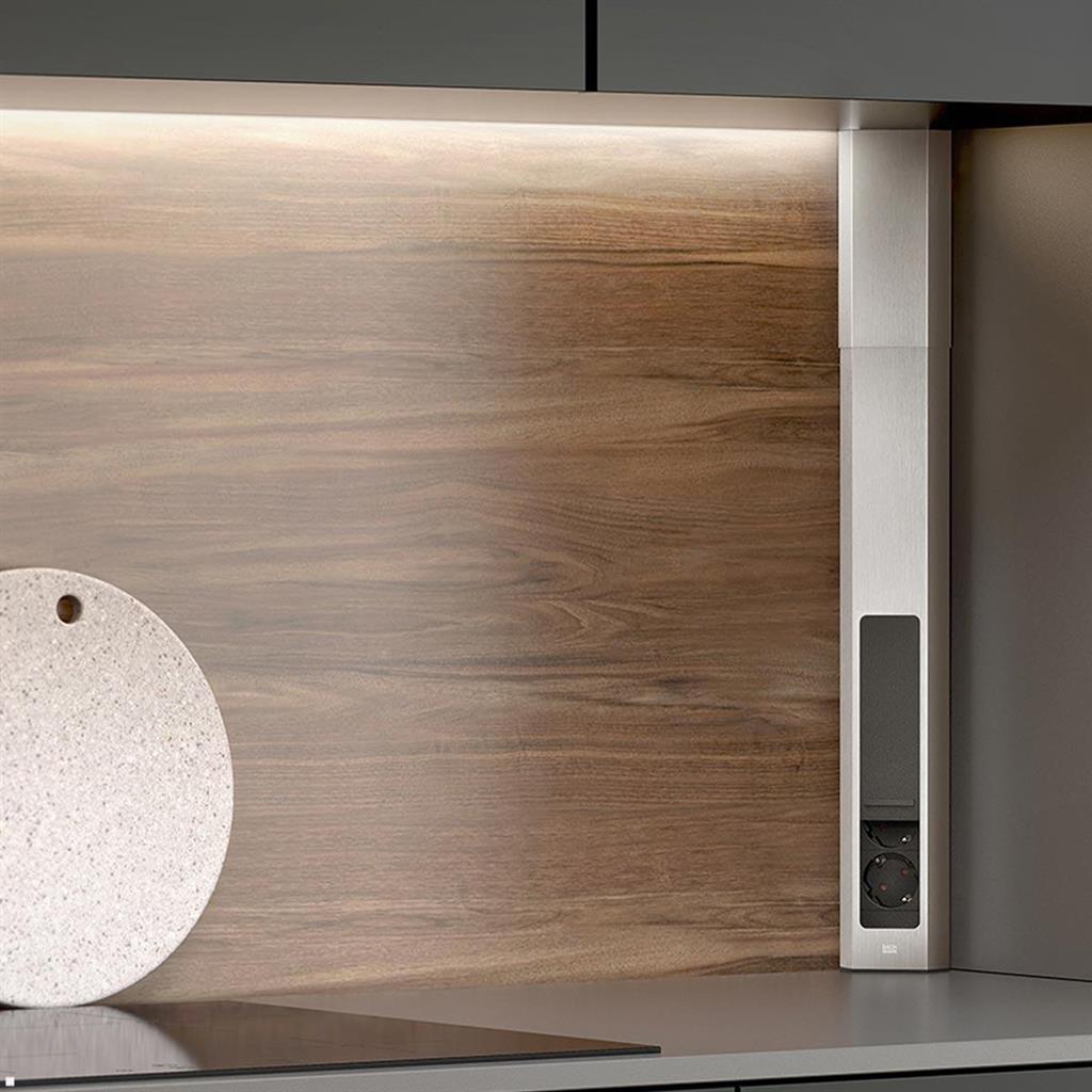 Модул CASIA 2 с 4 x Шуко с щора, цвят ИНОКС , с възможност за ъглов монтаж, захранващ кабел 2 м , Bachmann