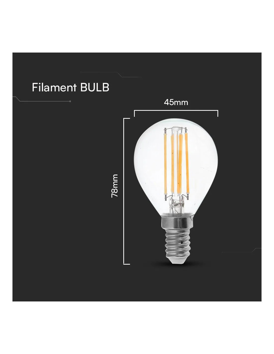 LED Крушка 6 W Filament E1 4 P45 4000 К