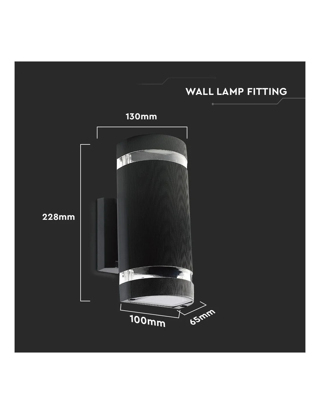 LED Стенна Лампа Черна Кръг IP 44