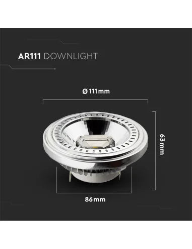 LED Крушка AR111 13.5 W 12 V 40 Градуса G 53 Чип 4000 K