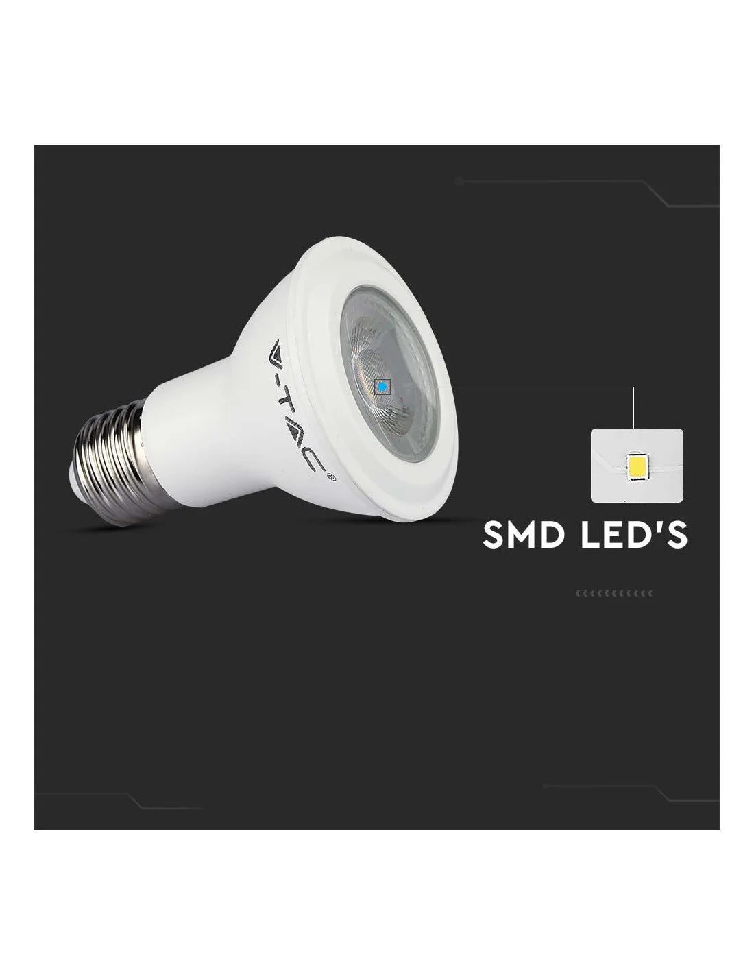 LED Крушка SAMSUNG ЧИП 5.8 W E 27 PAR20 3000 K