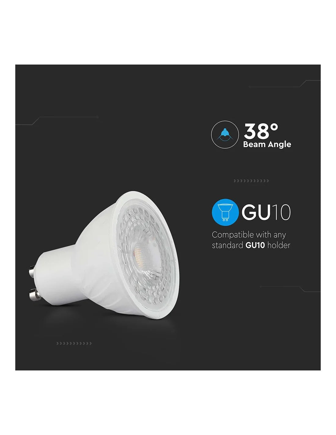 LED Крушка 6 W GU 10 SMD Пластик 38° 6400 K