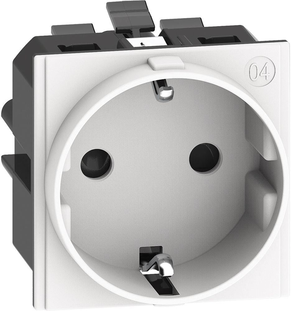 Контакт ШУКО 2P+E 2 мод. 16A детска защита авт. клеми цвят Бял Living Now Bticino