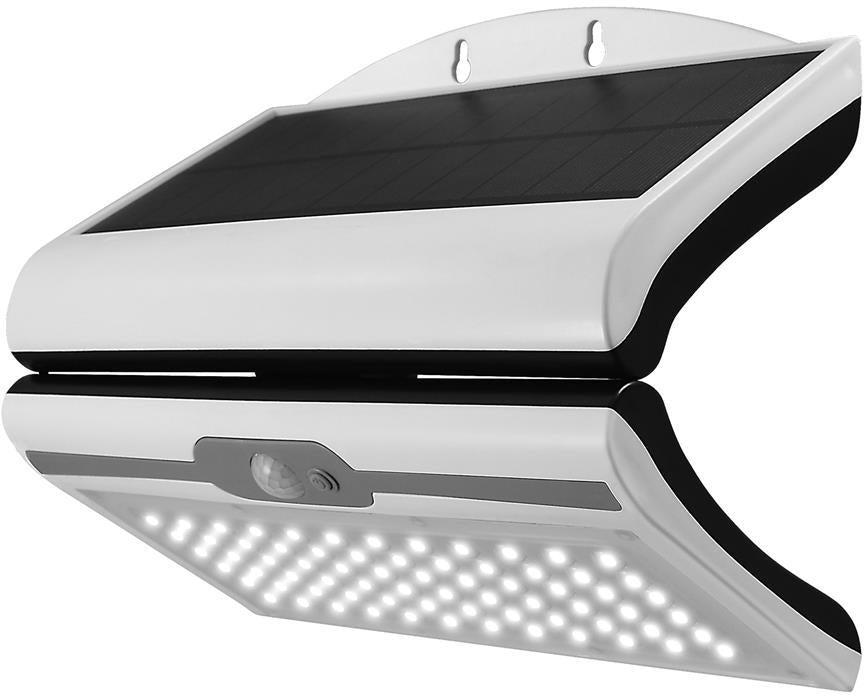Прожектор LED 8 W 4000 K 800 lm IP 54 бял с датчик и соларен панел с батерия 2A h Commel