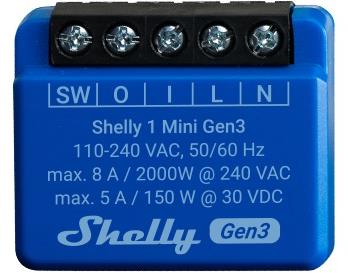 Микромодул Smart реле 1х On/Off 8A изисква неутрала Shelly 1 Mini Gen3 - 261576