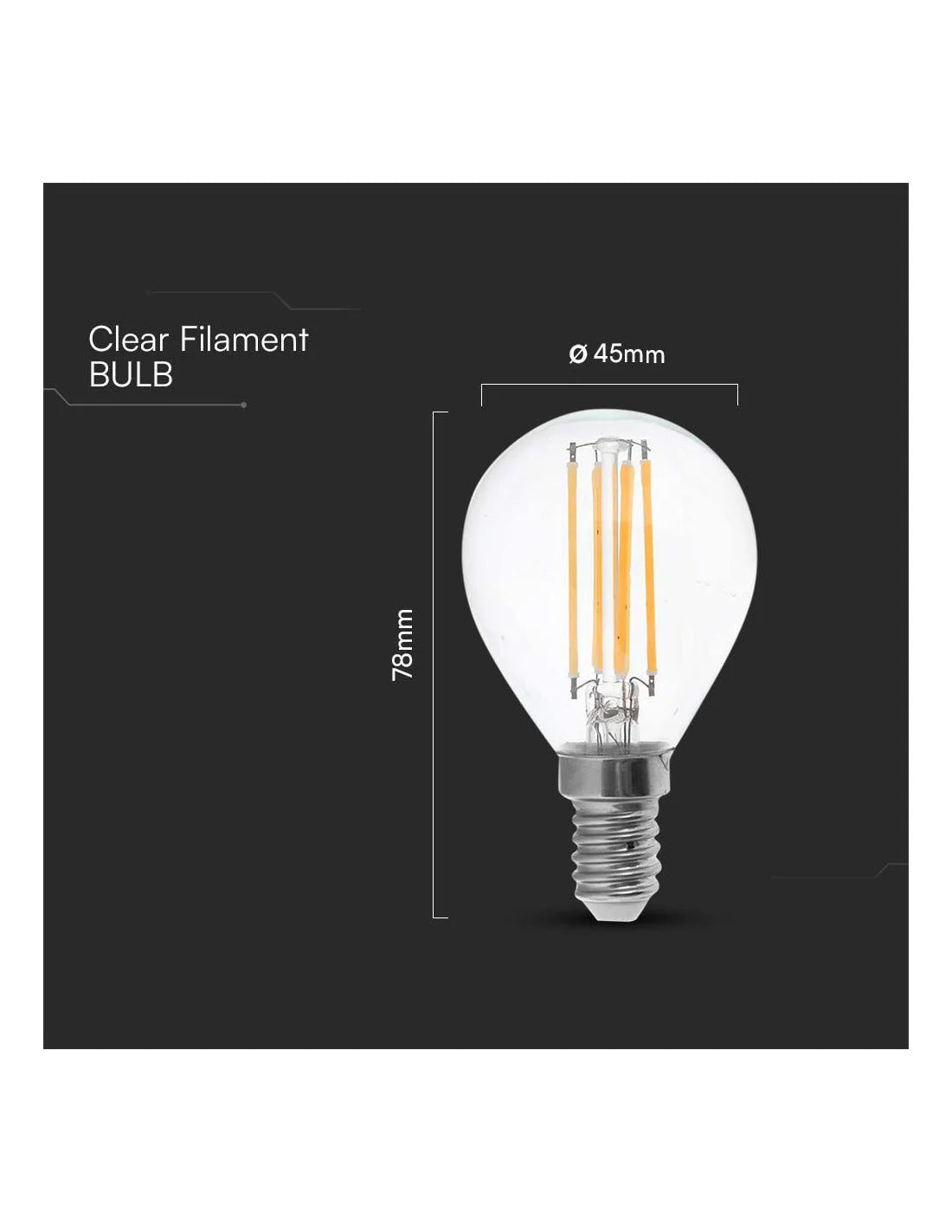 LED Крушка 6 W Filament E 14 P 45 6000 К