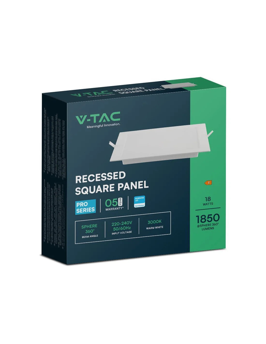 18 W LED SAMSUNG Чип Backlit Мини Панел Вграждане Квадрат 6500 K