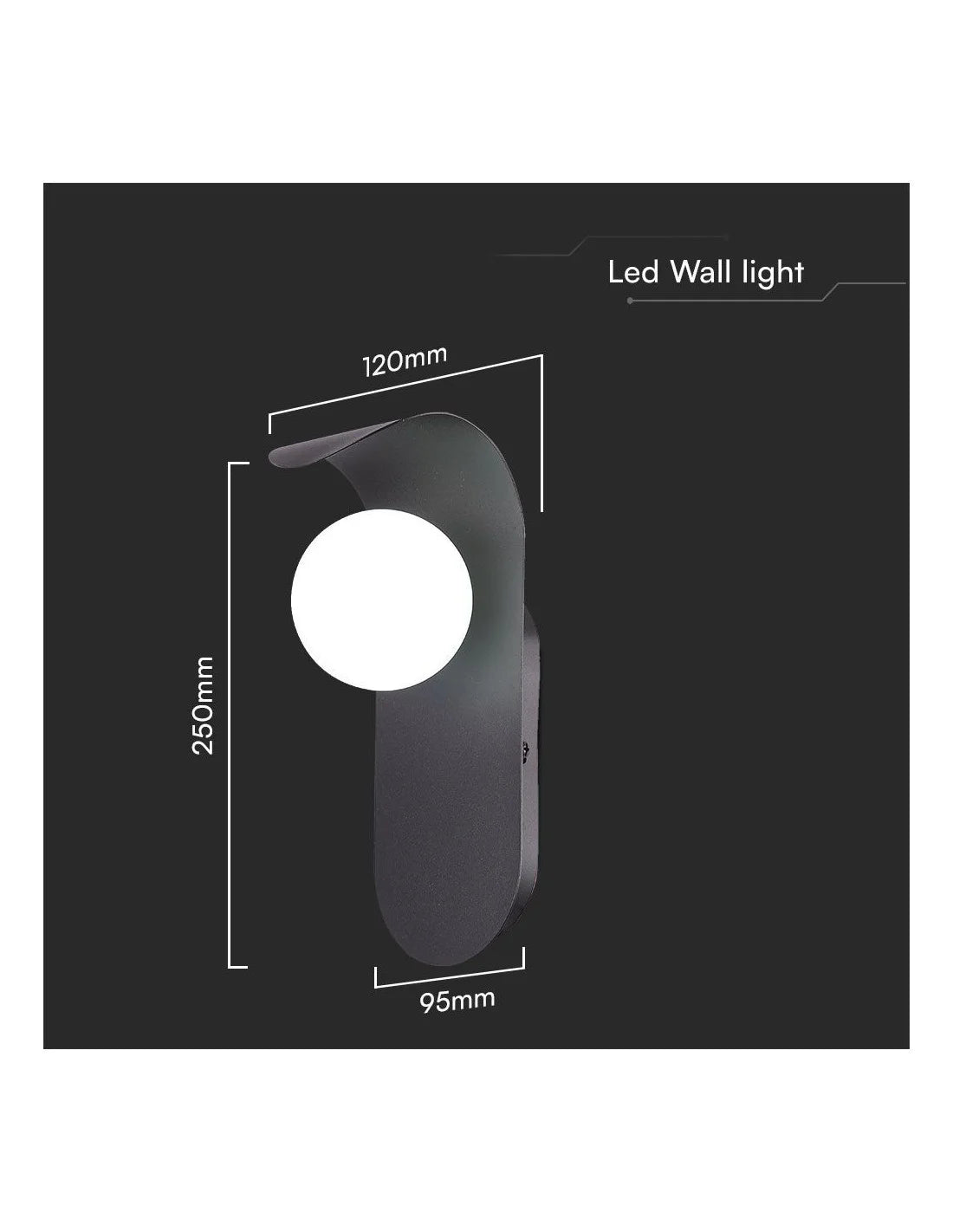 Стенна Лампа Дизайн G 9 Черна IP 20