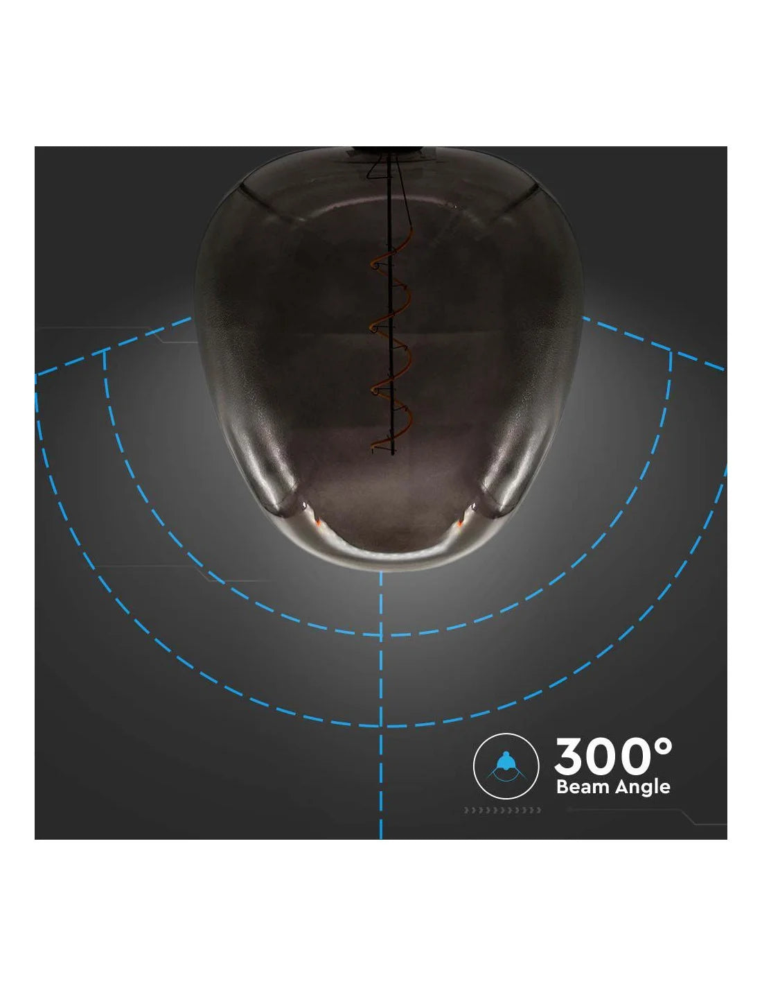 LED Крушка 4 W Filament Ябълка Черна