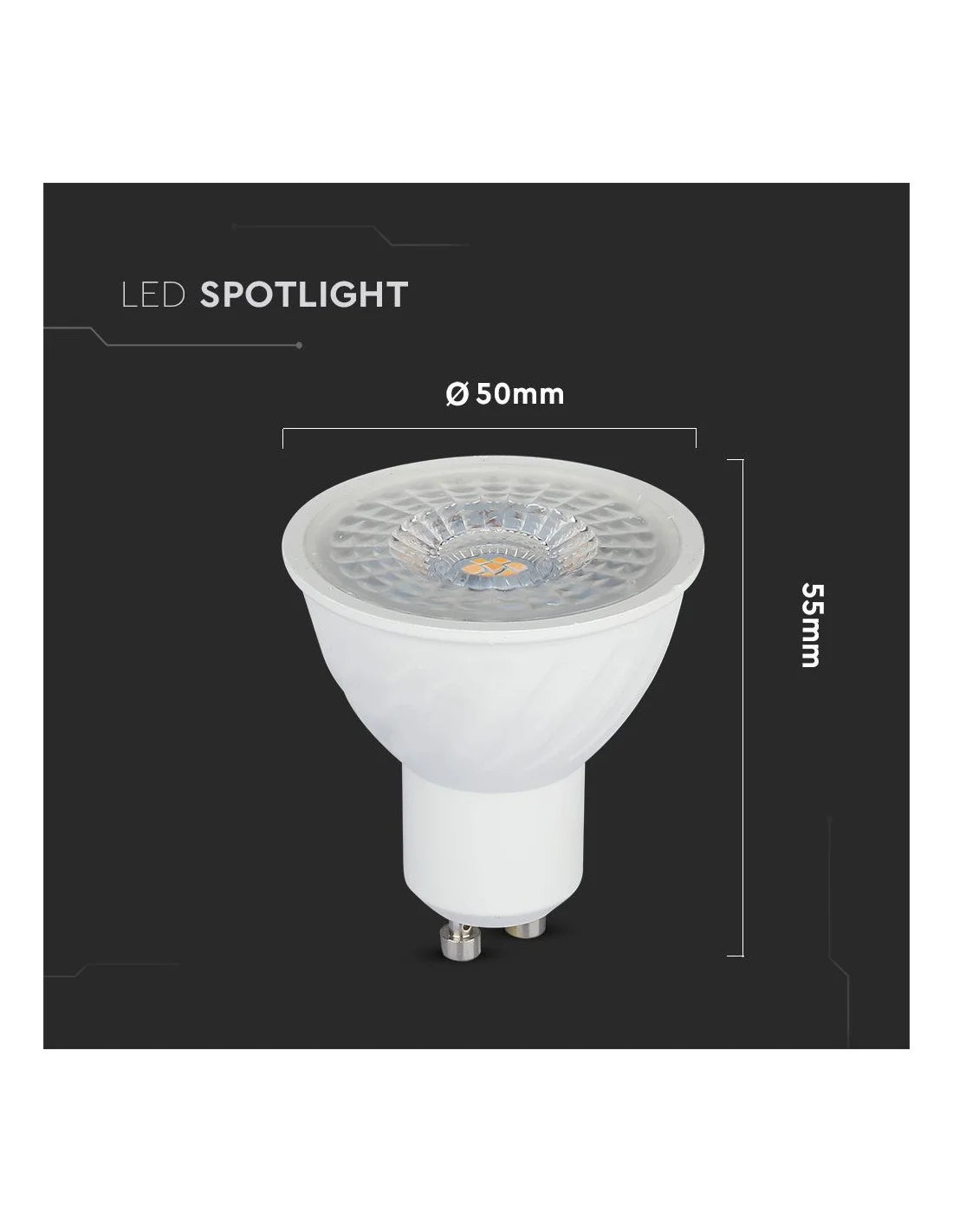 LED Крушка SAMSUNG Чип 6 W GU 10 Димираща 110 ° 6500 K