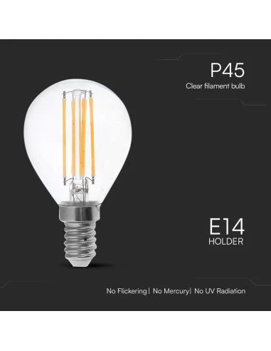 LED Крушка 6 W Filament E 14 P 45 6000 К