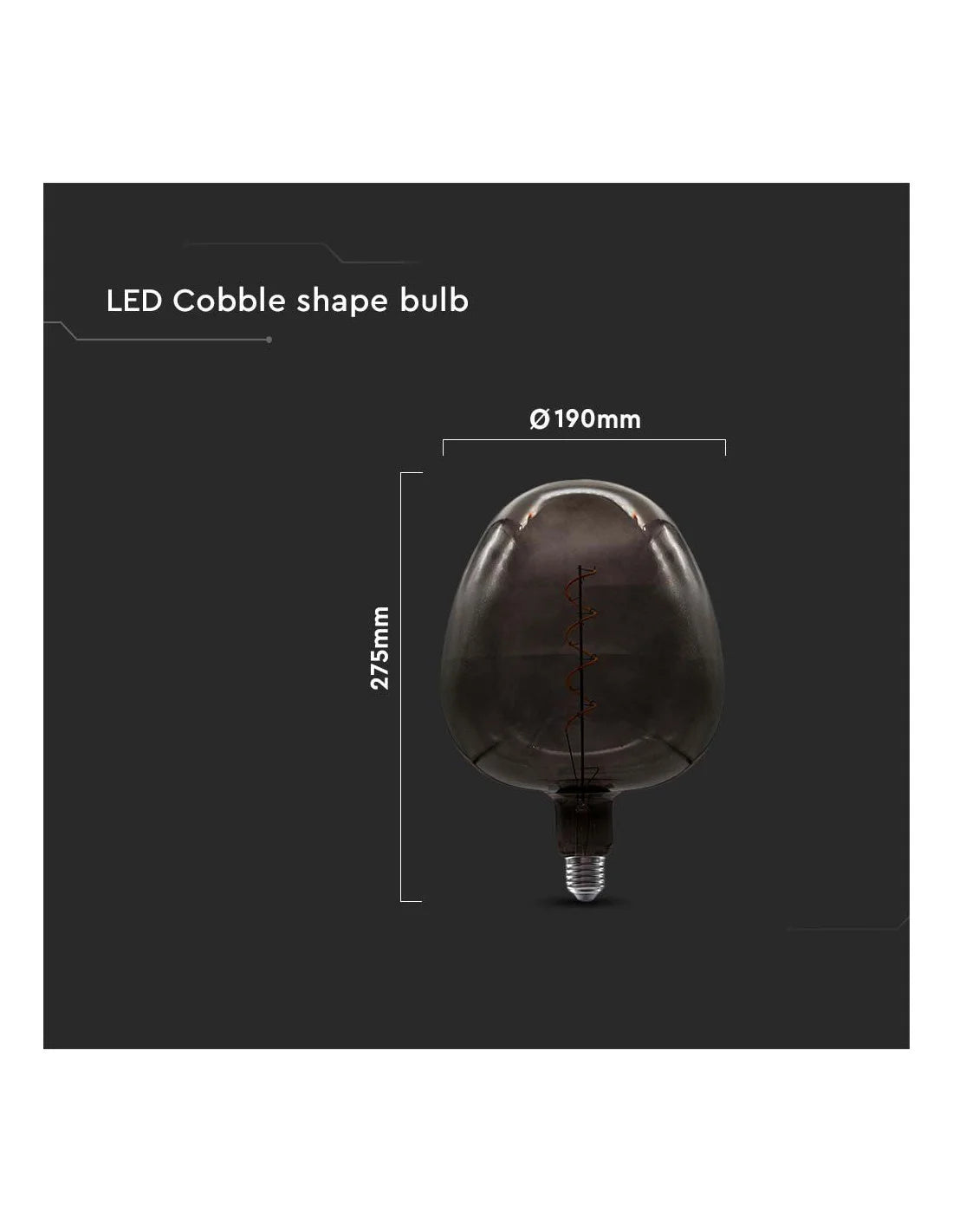 LED Крушка 4 W Filament Ябълка Черна