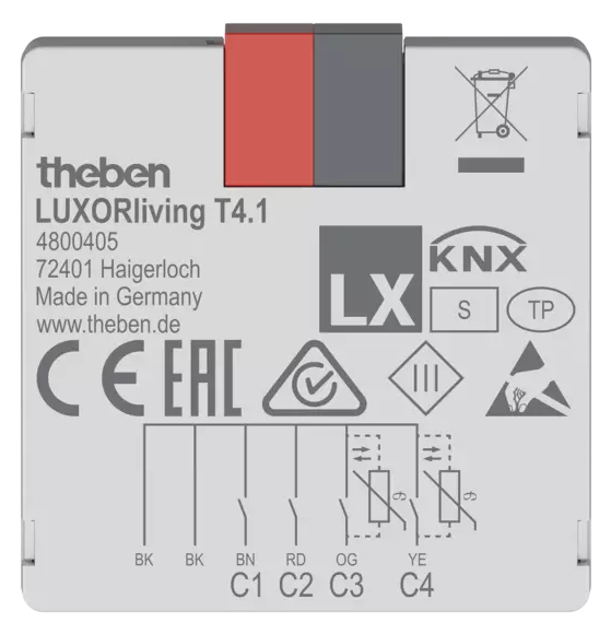 Модул входове T 4.1 4 х канала 40 х 40 mm LUXORliving Theben