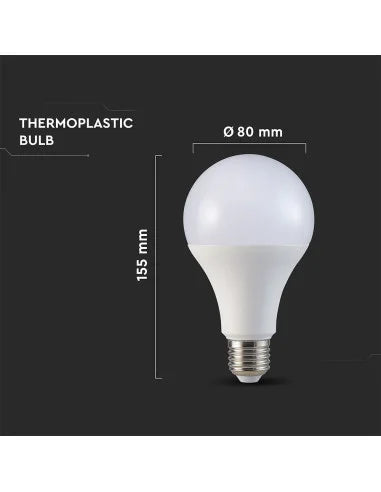 LED Крушка 20 W E27 A65 Термо Пластик 6400 K
