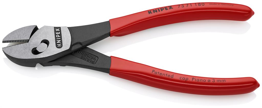Клещи диагонални резачки усилени TwinForce, червена ръкохватка 180мм, Knipex