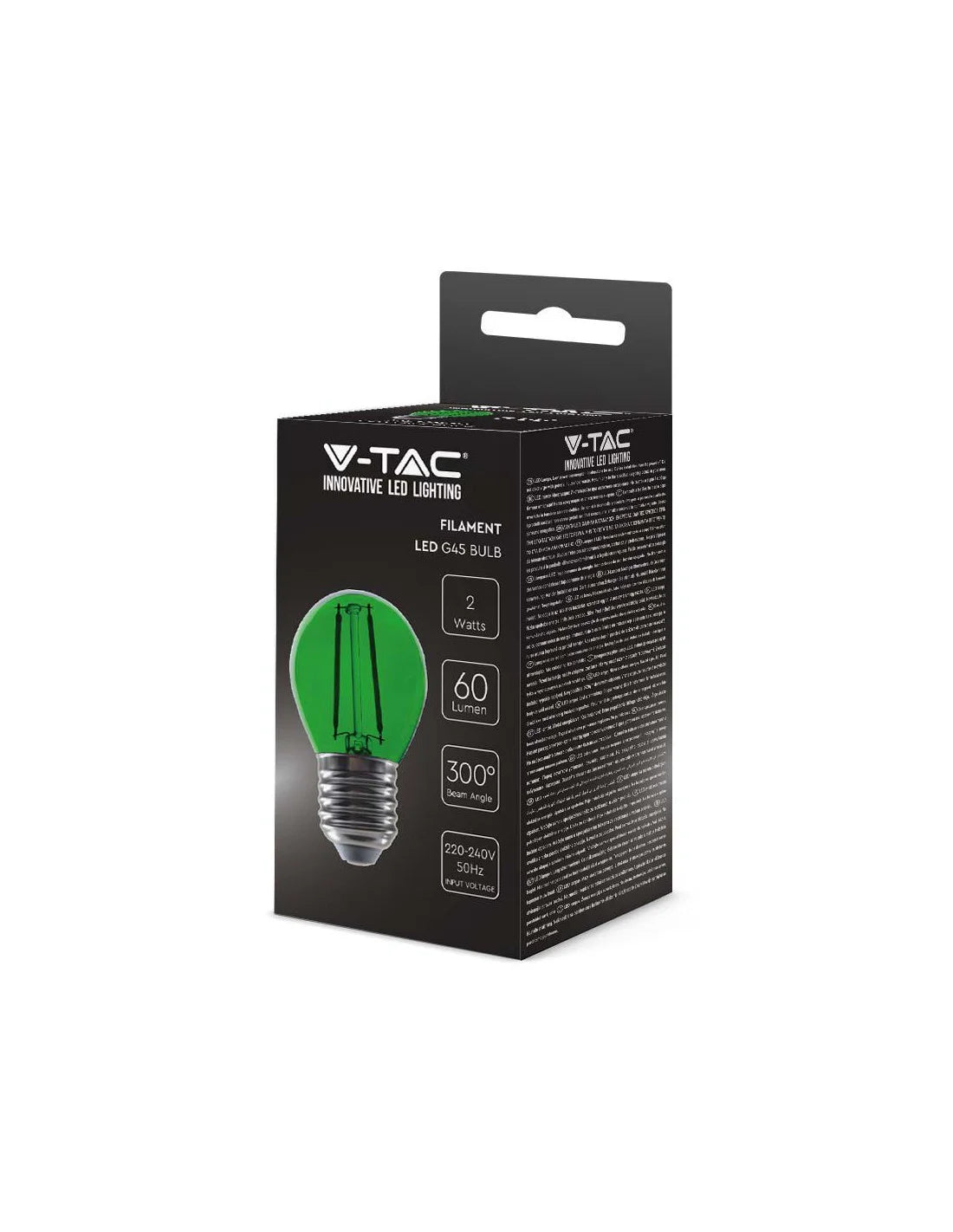 LED Крушка 2 W Filament E 27 G 45 Зелена