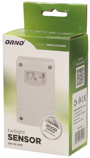 Датчик за осветеност , за открит монтаж на стена , с таймер , 1200 W , IP 44 , ORNO
