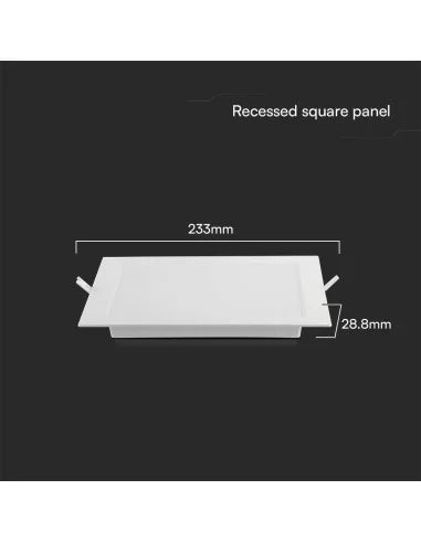 18 W LED SAMSUNG Чип Backlit Мини Панел Вграждане Квадрат 4000 K