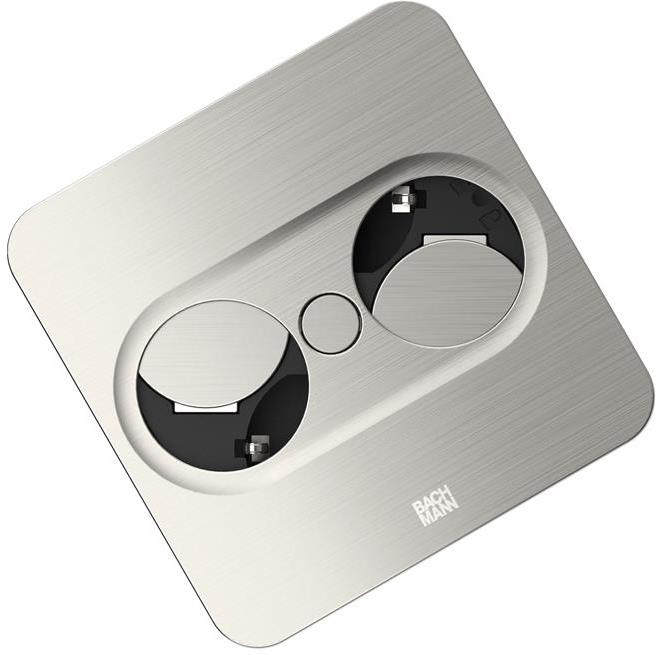 Модул TWIST 2 КВАДРАТЕН с 2 х Шуко , с кабел 2м , цвят Бял, Bachmann