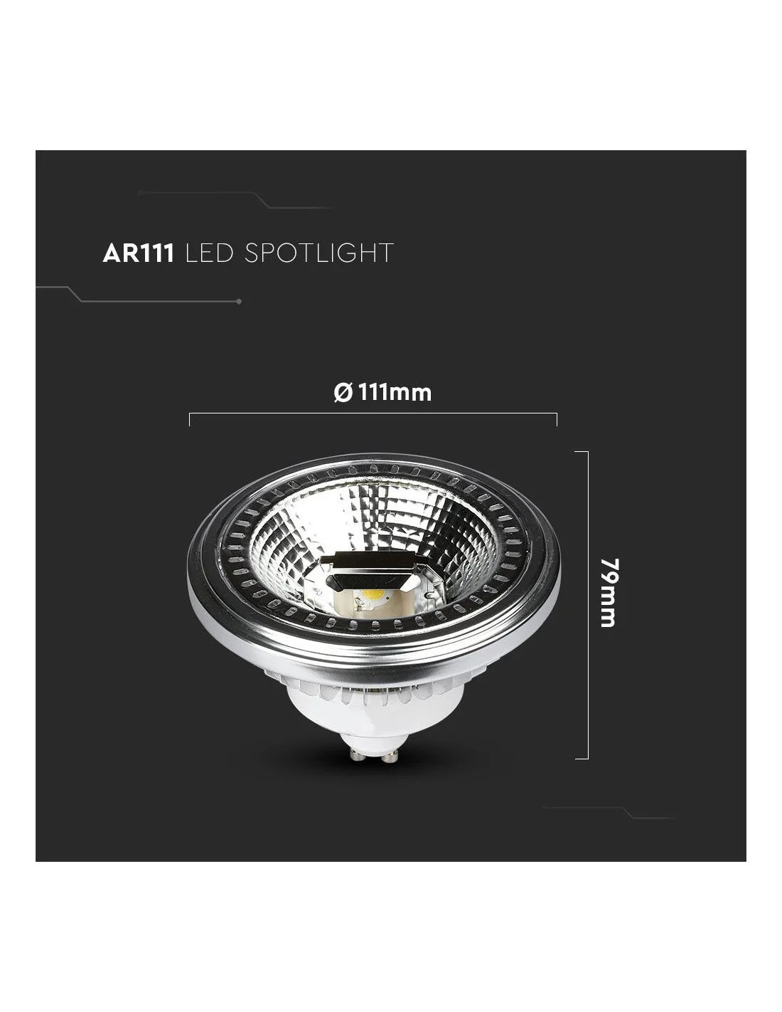 LED Крушка AR111 12 W GU 10 3000 K Димируема