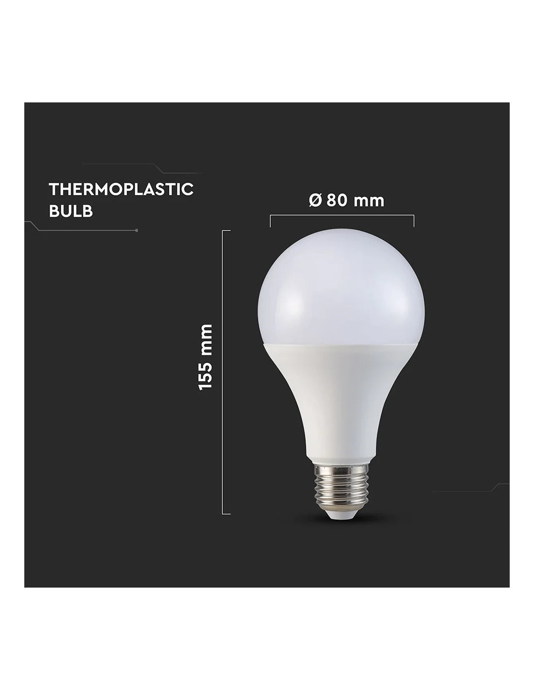 LED Крушка 20 W E27 A 65 Термо Пластик 4000 K