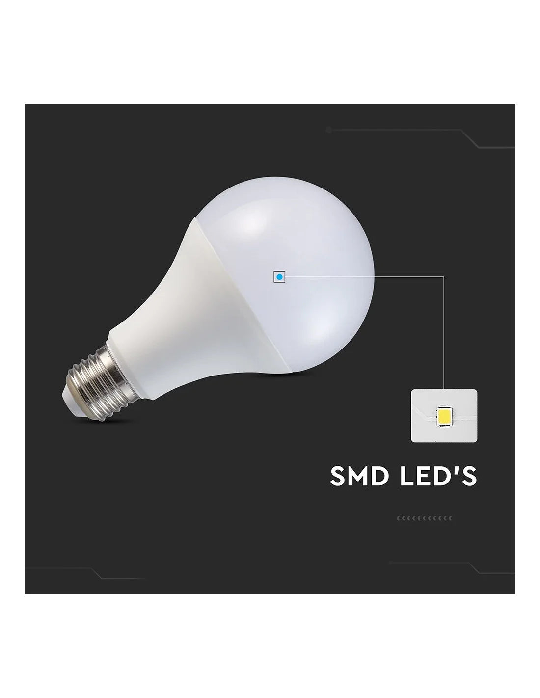 LED Крушка 20 W E27 A 65 Термо Пластик 4000 K