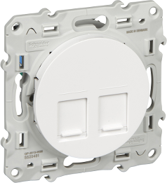 Компютърна розетка RJ45 2хUTP cat.5e цвят Бял Odace SE /до изчерпване/