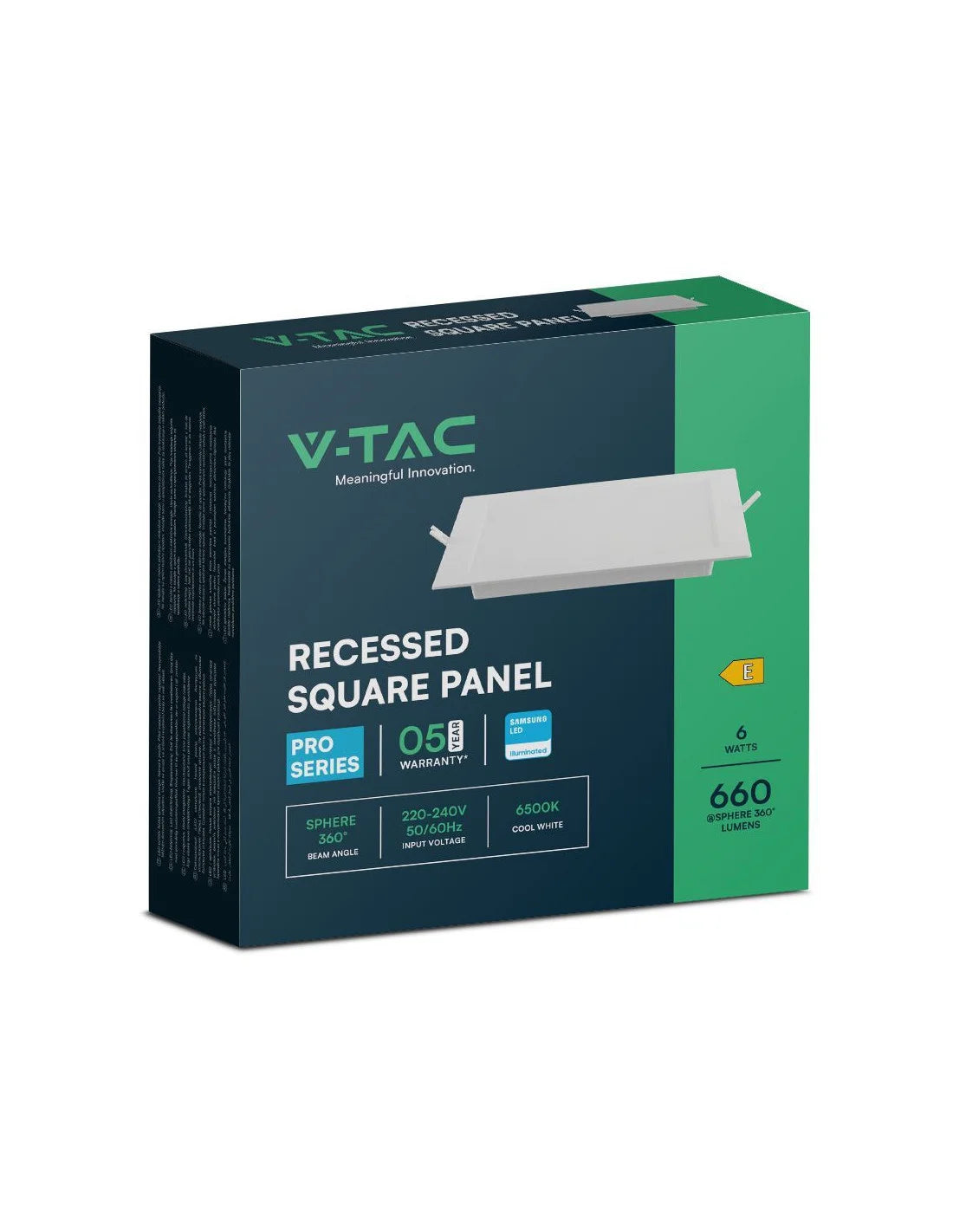 6 W LED SAMSUNG Чип Backlit Мини Панел Вграждане Квадрат 6500 K