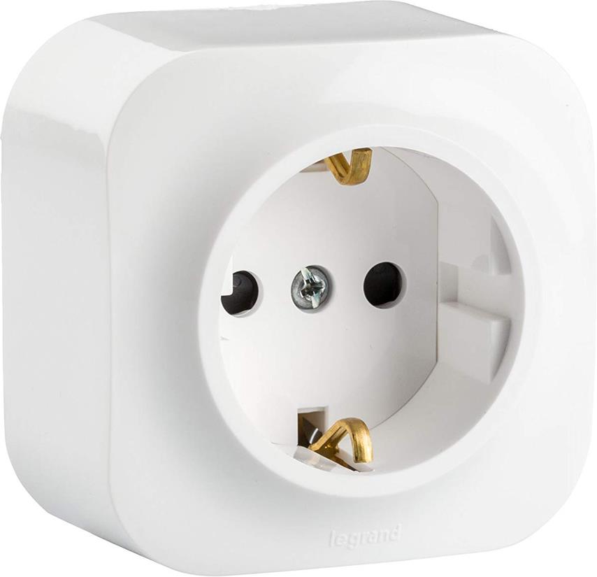 Контакт шуко ЕДИНИЧЕН IP21 открит монтаж Forix Бял Legrand