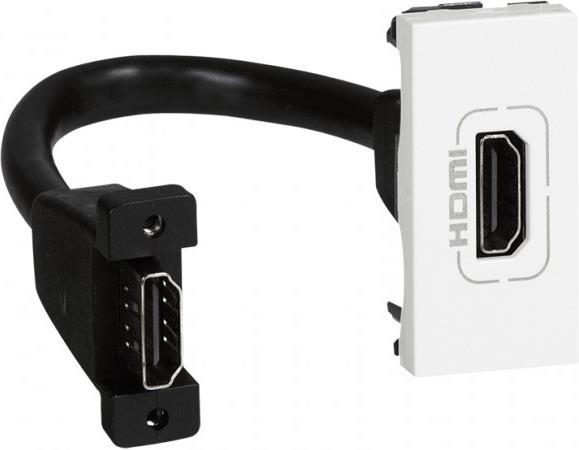 Розетка HDMI 1 мод. с кабел 15см. цвят бял Mosaic Legrand