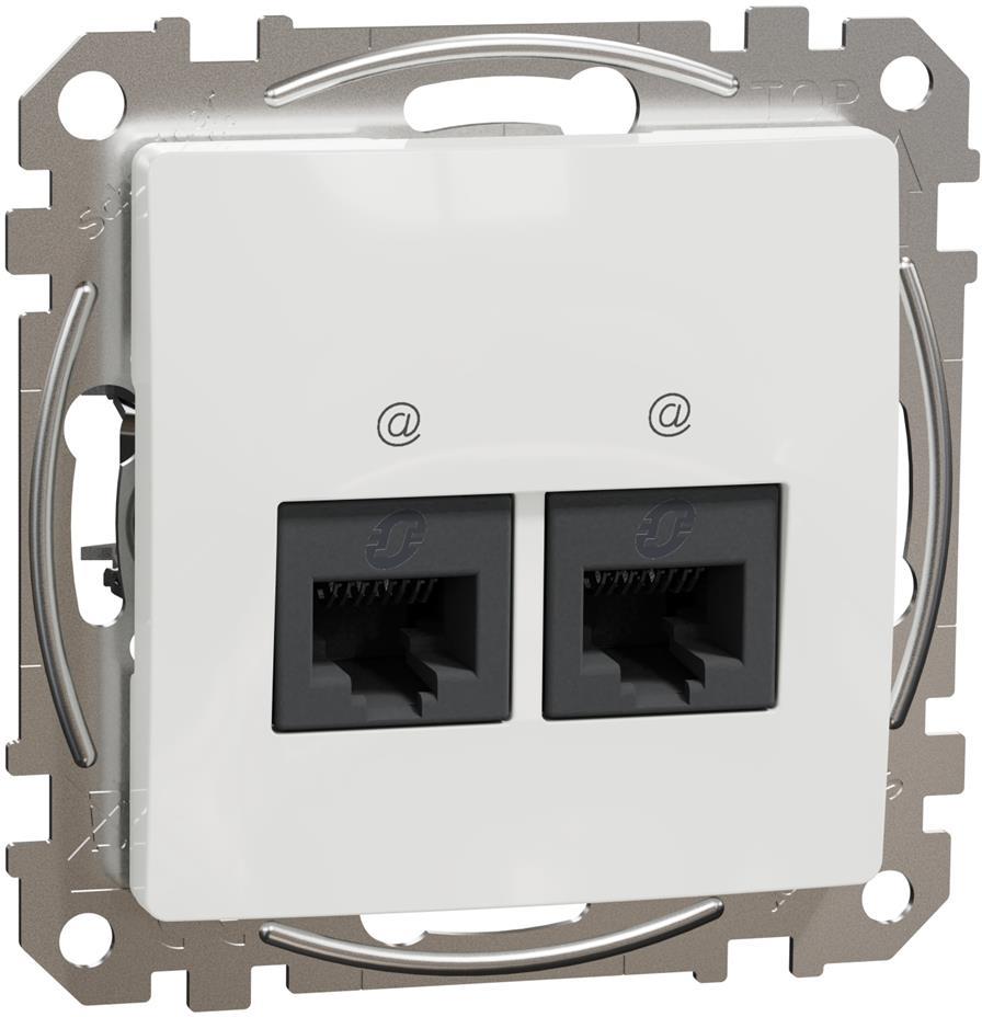 Розетка 2xRJ45 UTP cat.6 S-One цвят Бял Sedna SE