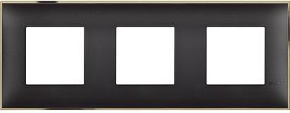 Рамка ЧЕРЕН СЪС ЗЛАТО 3х2 мод. НЕМСКИ СТАНДАРТ за монтаж върху носещи рамки 3х2 мод. /блистер/ Classia Bticino