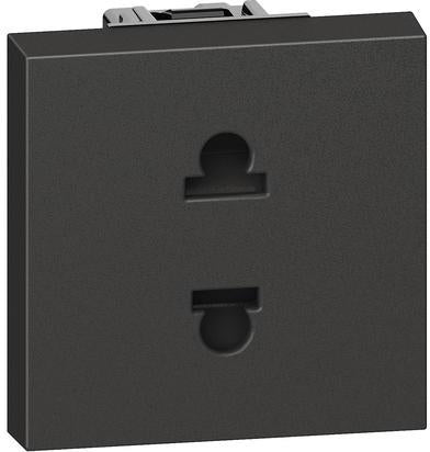 Контакт ЕВРО/АМЕРИКАНСКИ стандарт 2P 2 мод. 16A детска защита цвят Черен Living Now Bticino