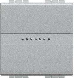 Еднополюсен ключ 2 мод. 10A аксиален цвят Алуминий LL Bticino